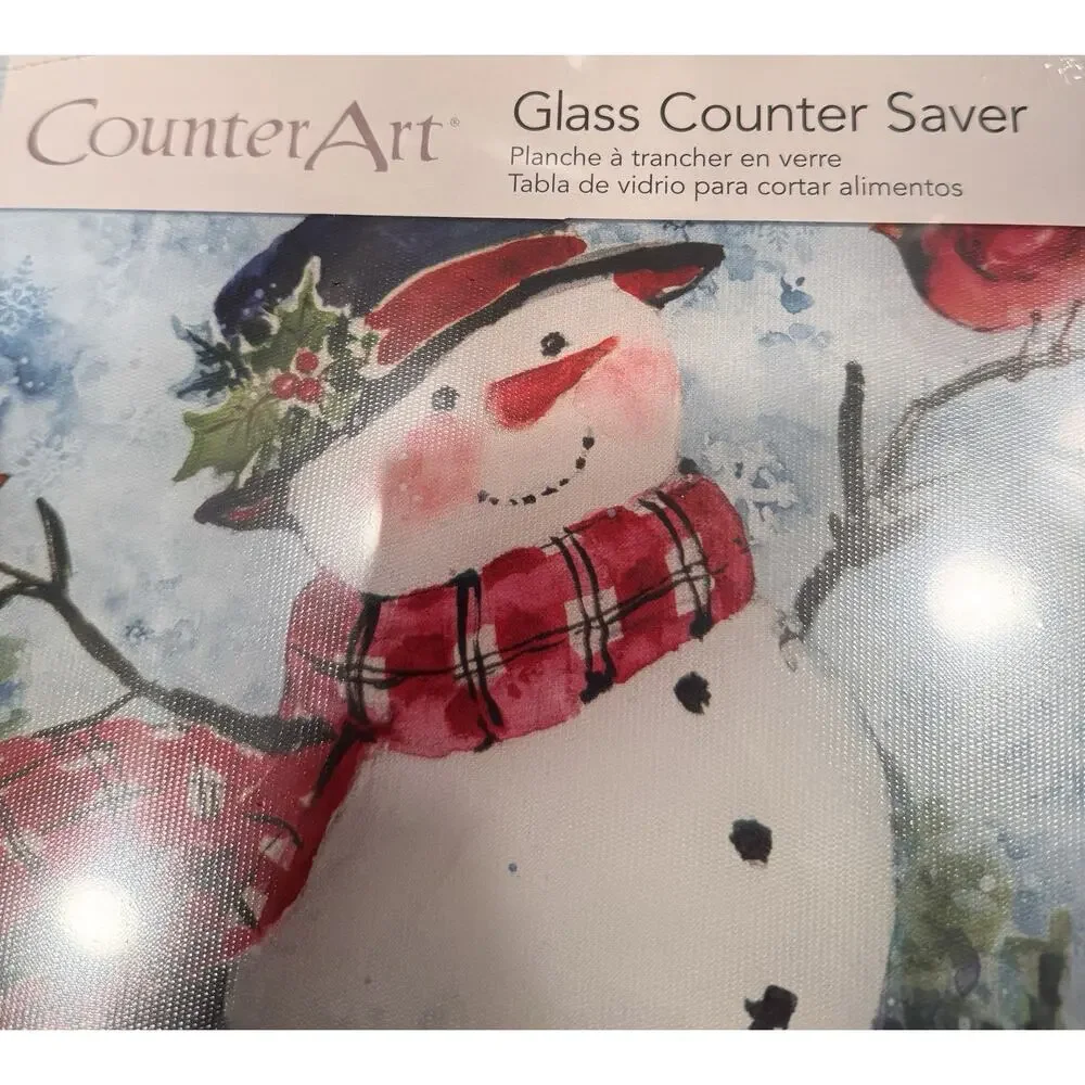 CounterArt Watercolor Snowman 3mm Tempered Glass Cutting 10